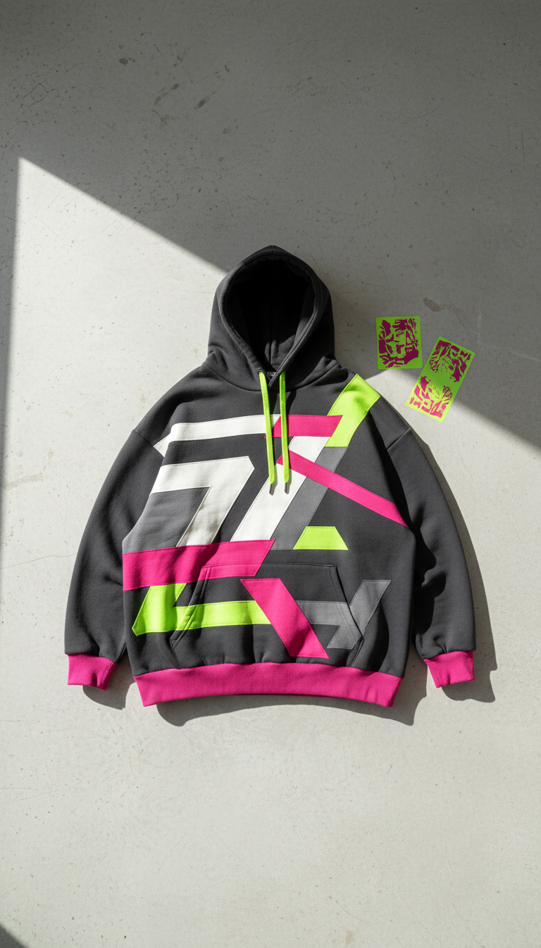 Oversized Hoodie with Distressed Graphic