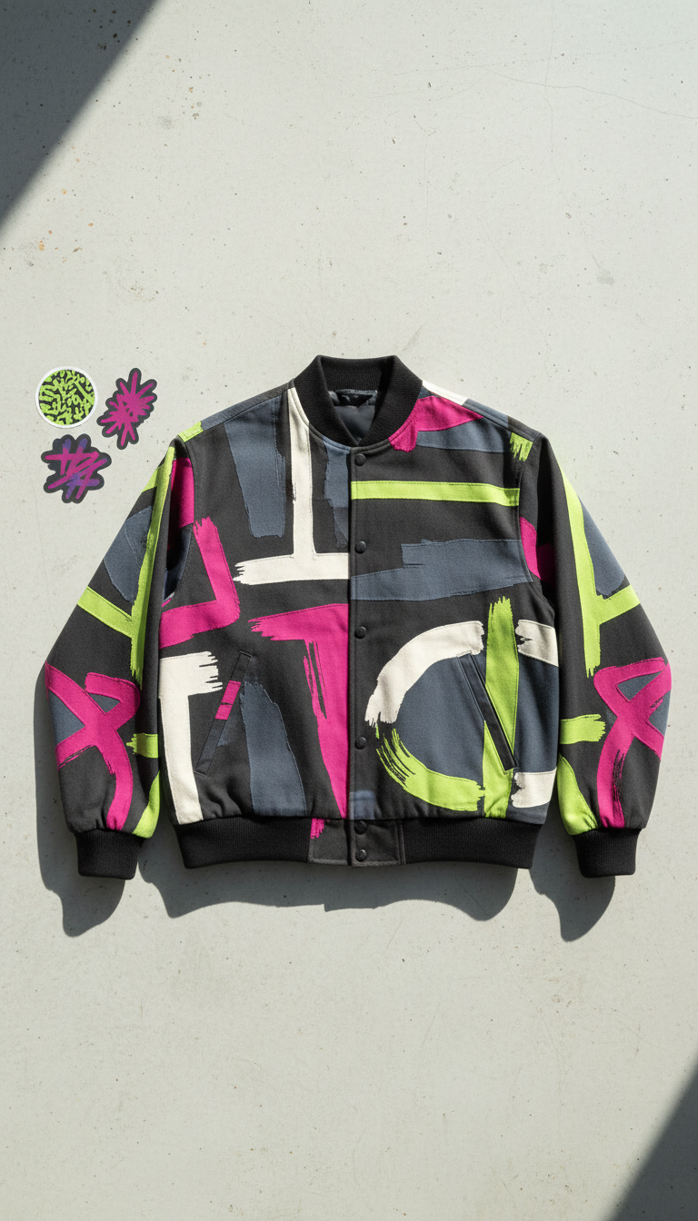Collaboration Jacket with Embroidered Back Art